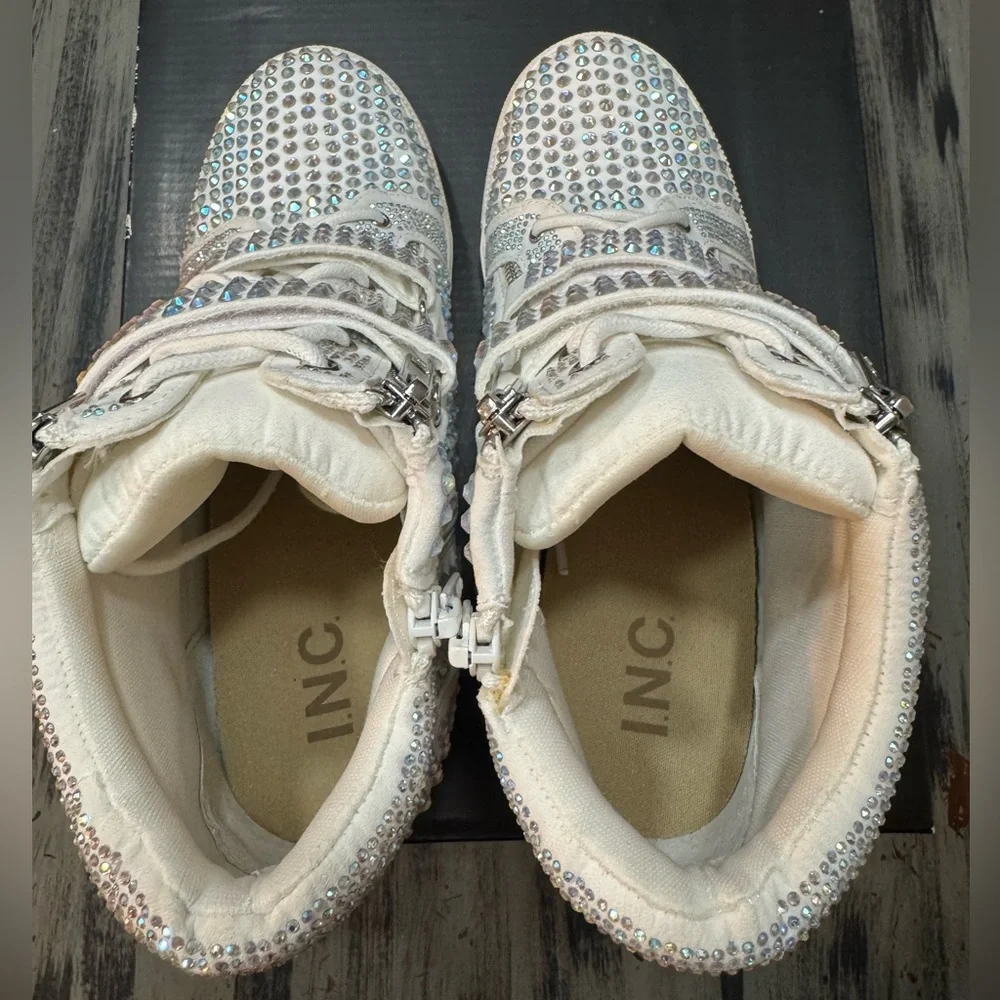 INC International Concepts Women’s Debby Rhinestone Wedge Sneakers Size 10 - Picture 5 of 13